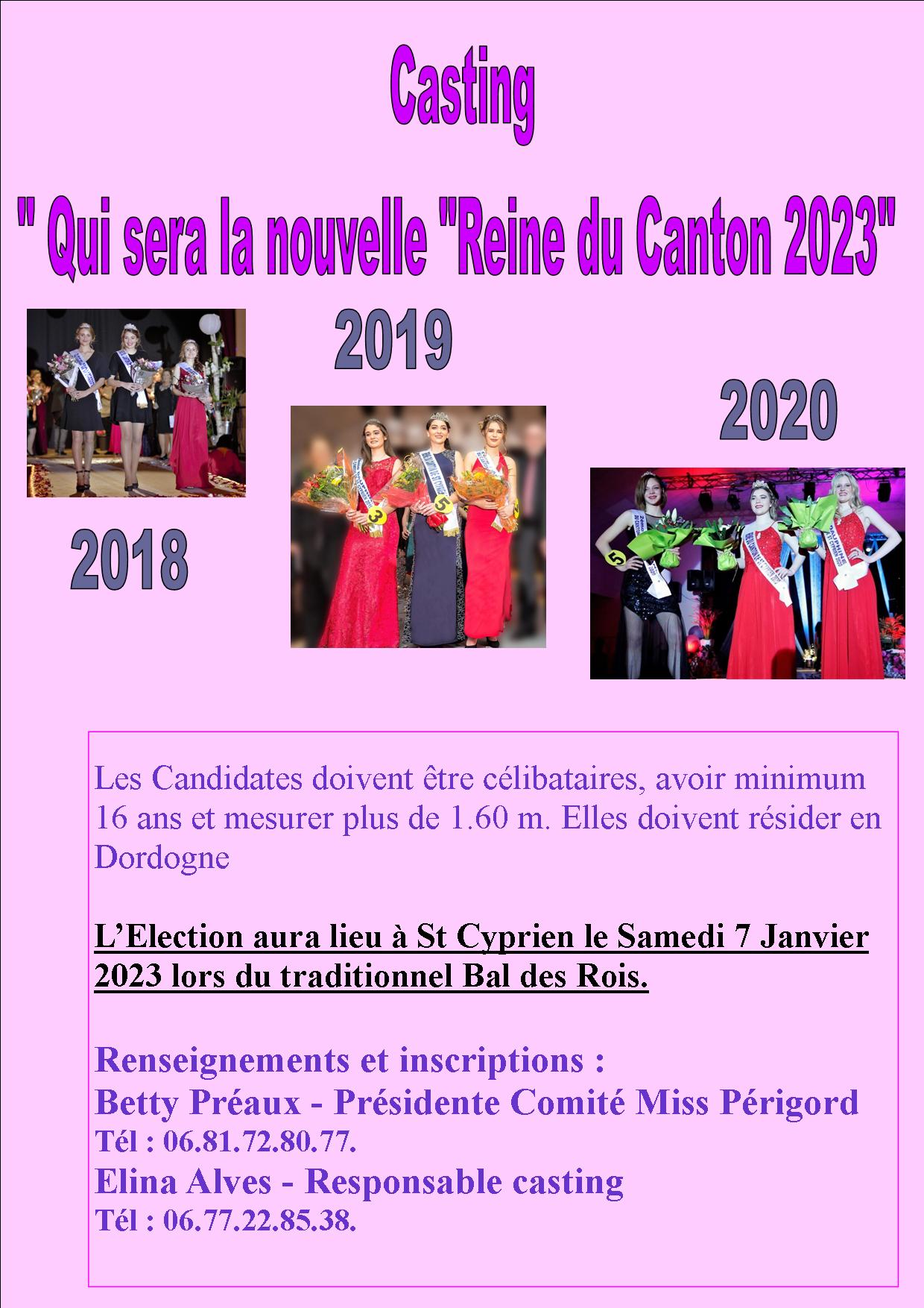 Casting Reine du Canton 2023